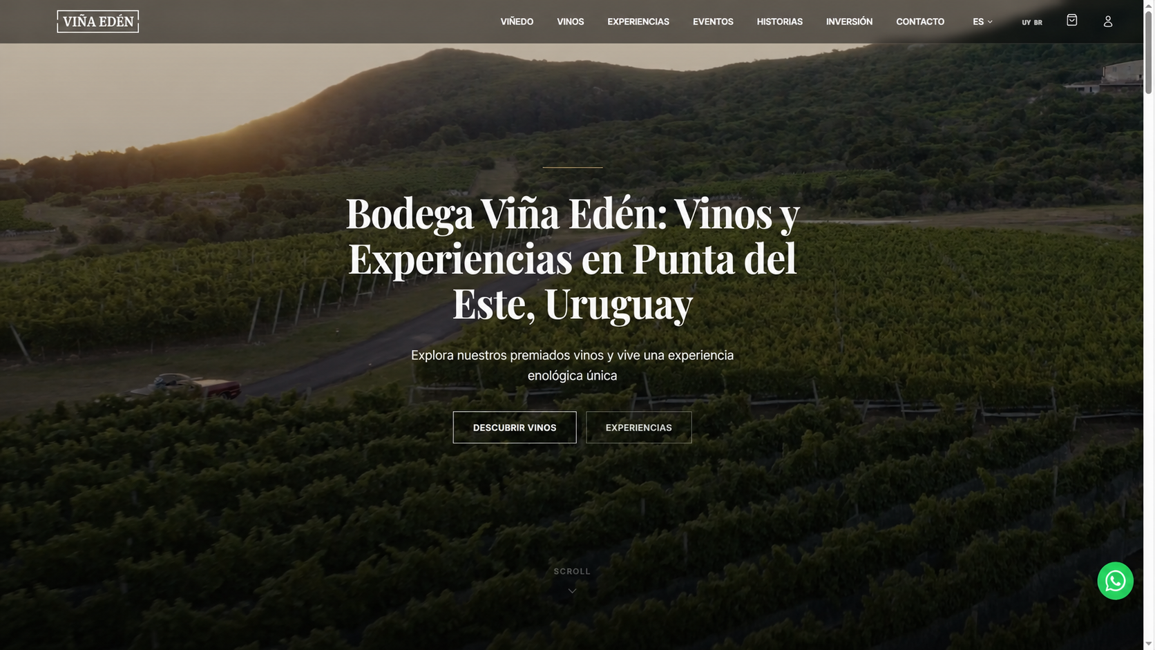 Página de inicio de Viña Edén